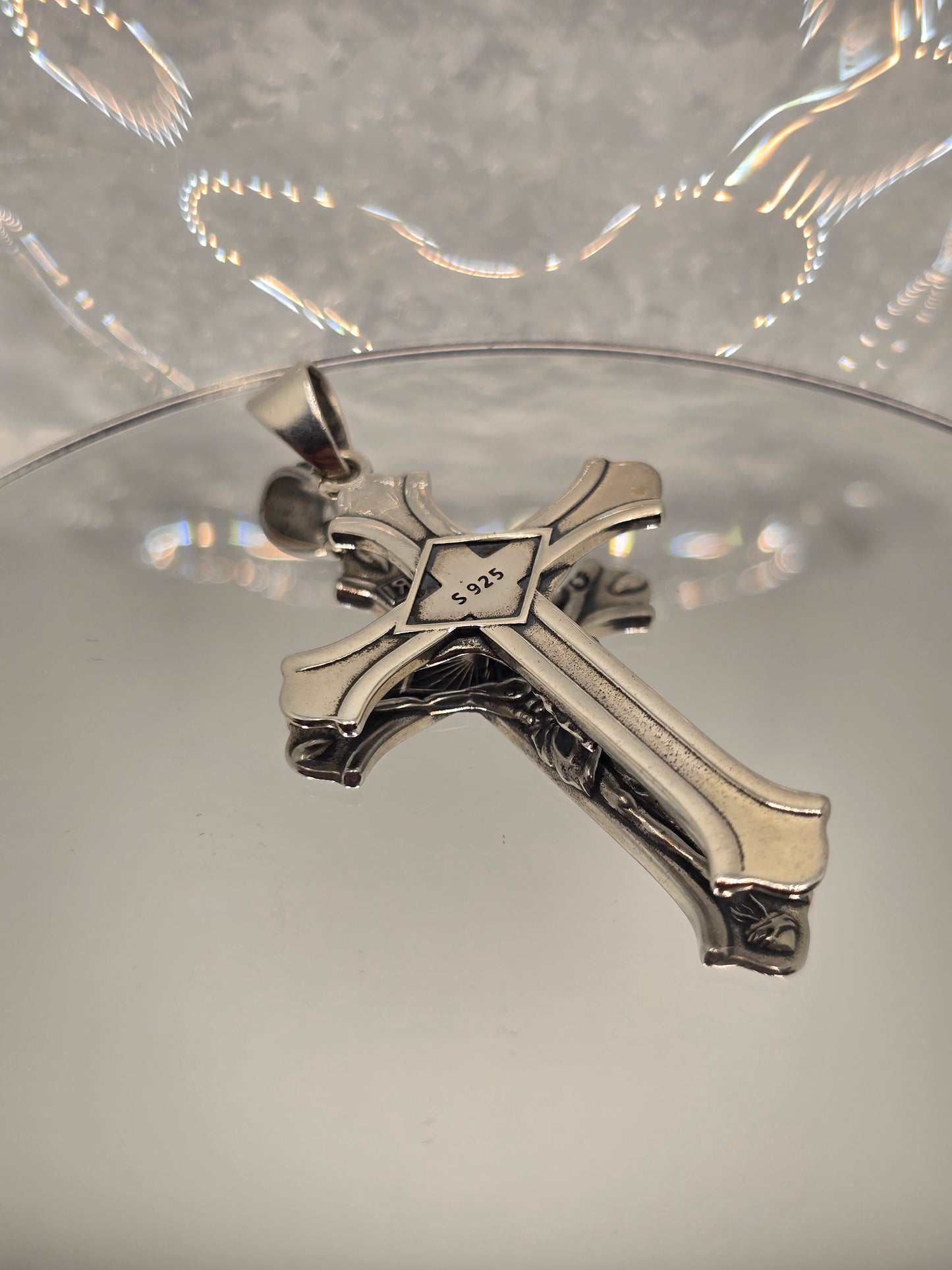 Jesus Crucifix 925 Sterling Silver INRI Cross Catholic Pendant