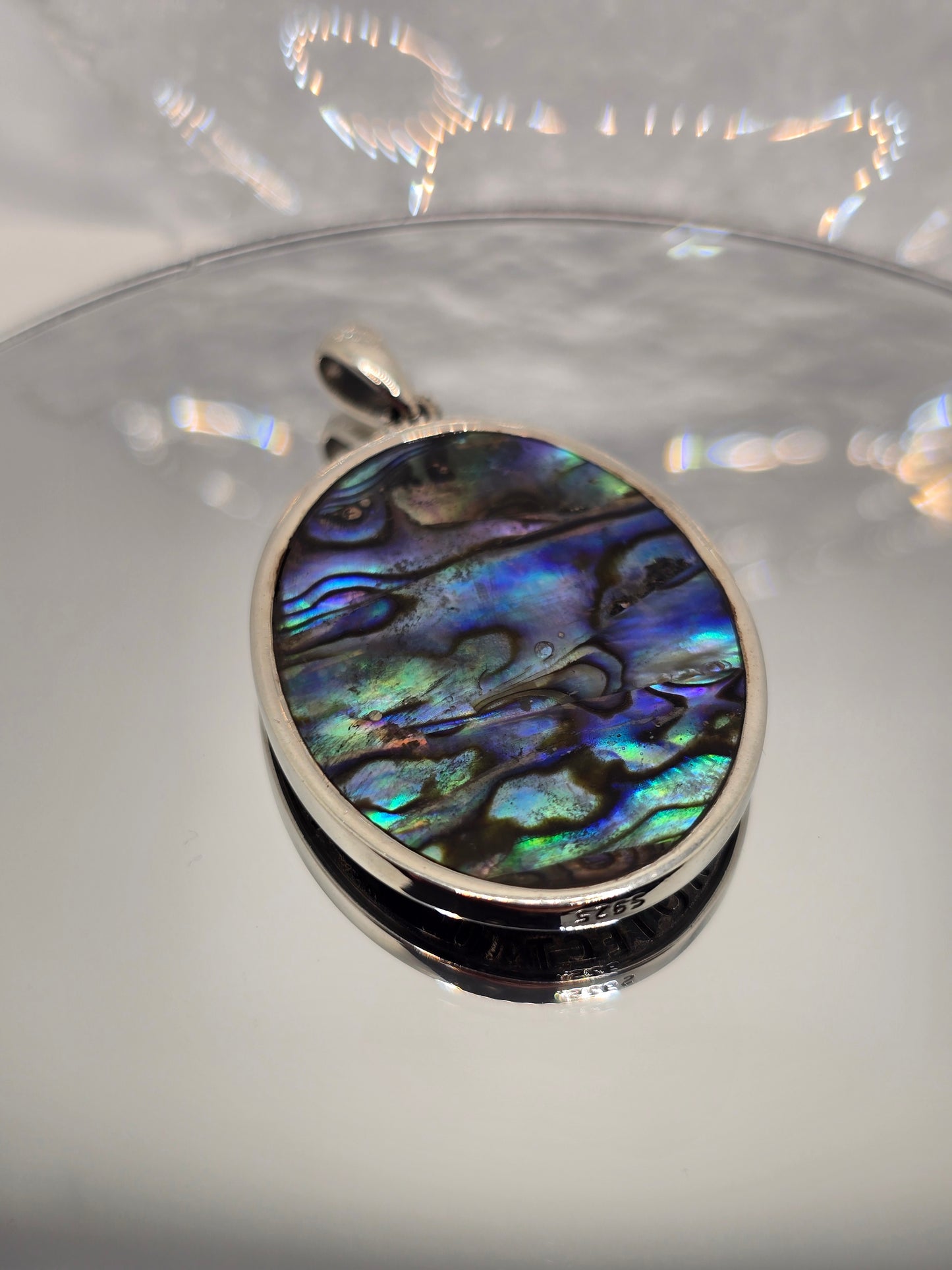 Saint Michael Archangel 925 Sterling Silver Shell Inlay Pendant Catholic Amulet