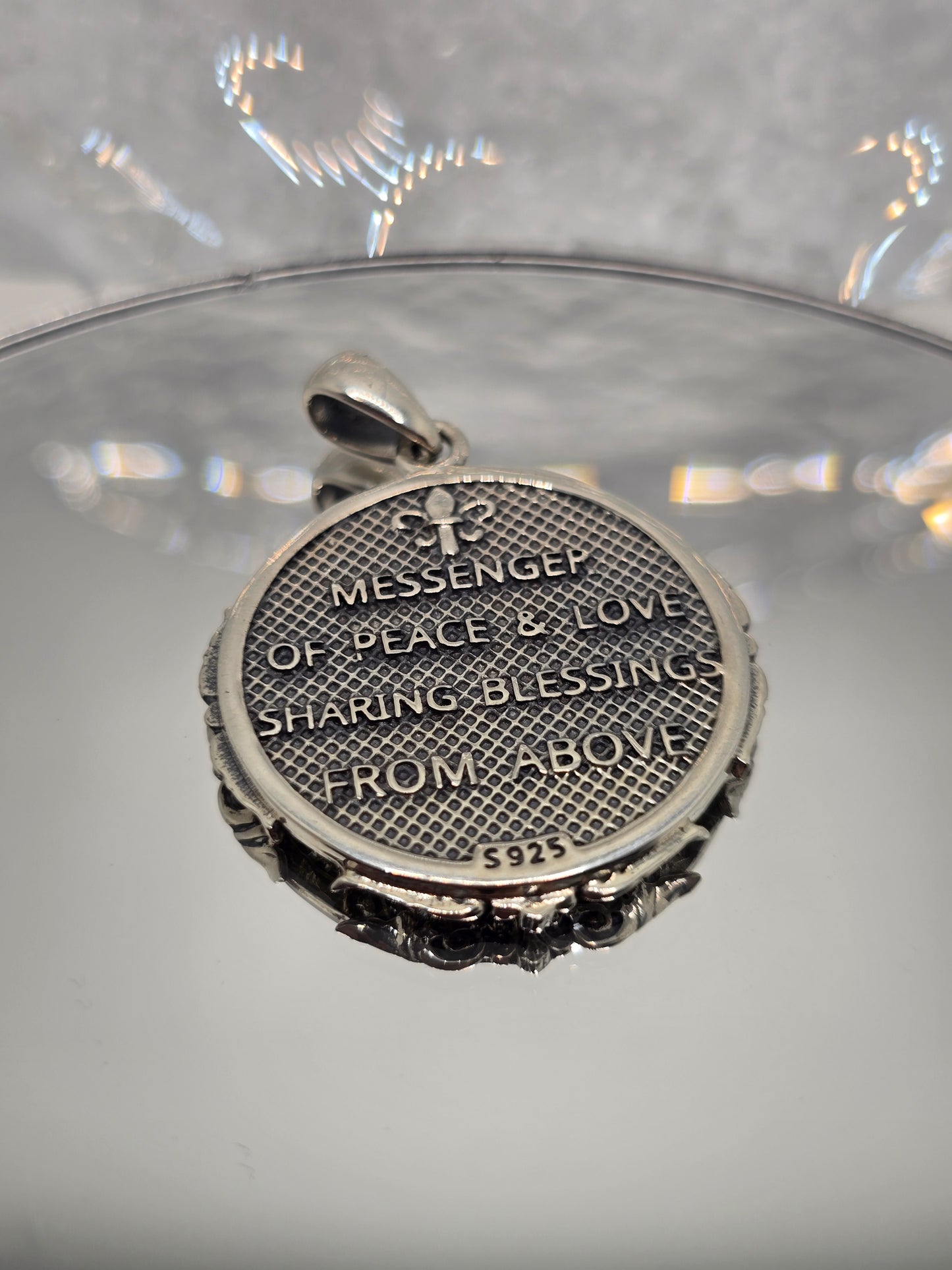 Saint Gabriel Archangel 925 Sterling Silver Medallion Pray For Us Pendant