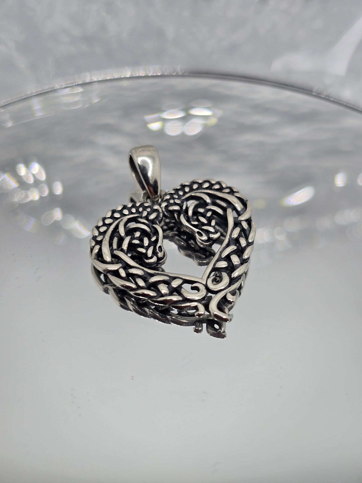 Celtic Horse Heart Knot Pendant 925 Sterling Silver Unique Jewelry Gift