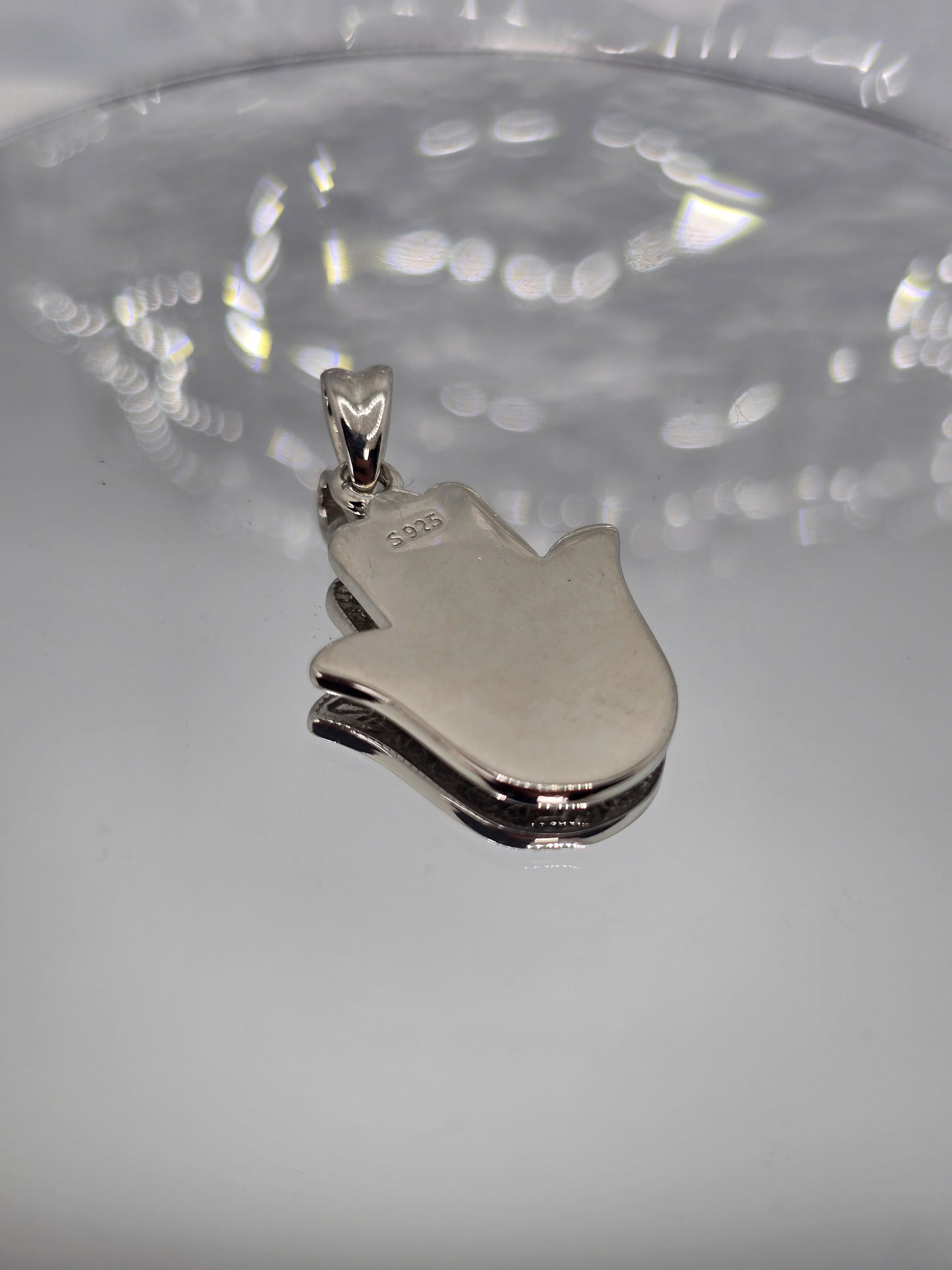 Hamsa Hand Angel Caller 925 Sterling Silver Evil Eye Pendant Talisman