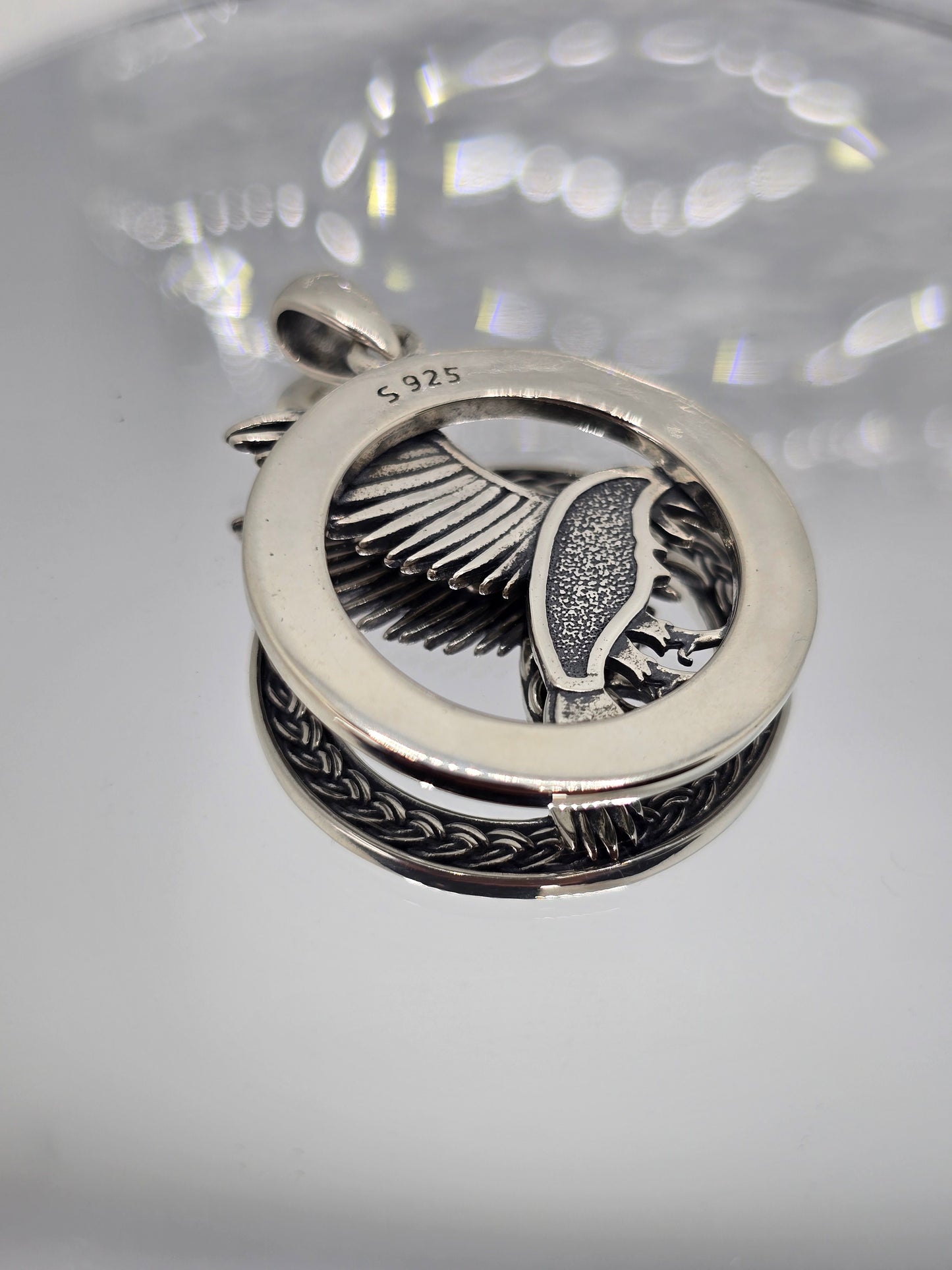 Viking Raven 925 Sterling Silver Celtic Knot Pendant Norse Symbol
