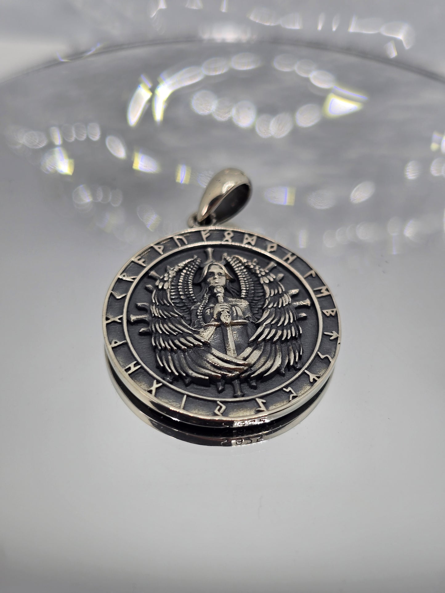 Odin Amulet 925 Sterling Silver Nordic Runes Pendant Norse Talisman