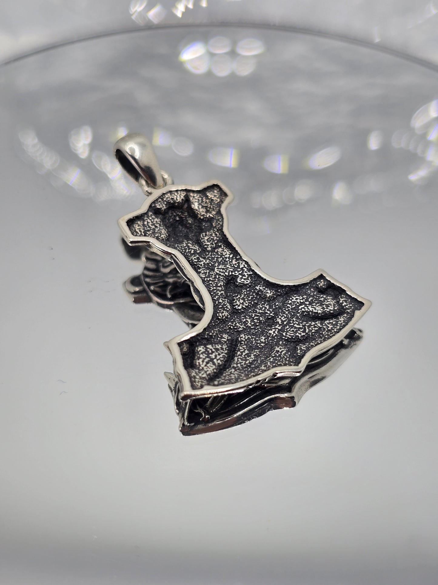 Viking Wolf Thor Hammer 925 Sterling Silver Celtic Knot Mjolnir Pendant