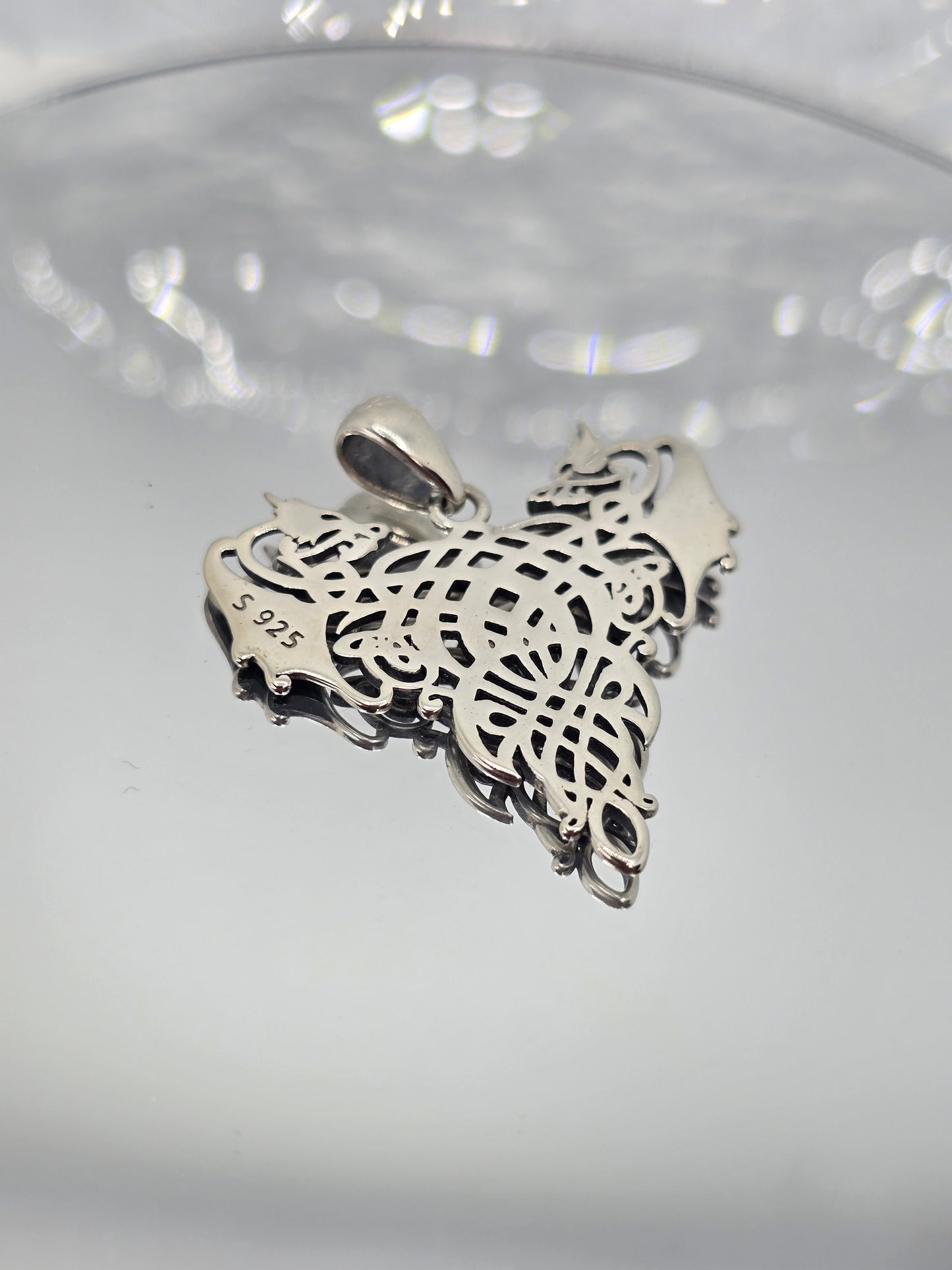 Twin Dragons Pendant 925 Sterling Silver Celtic Knot Amulet For Eternal Love Unity And Mythical Power