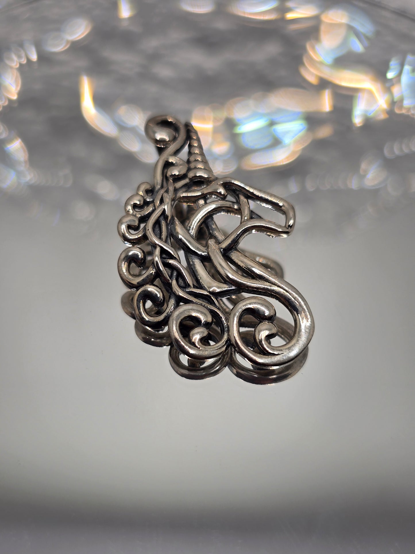 Celtic Horse Unicorn 925 Sterling Silver Pendant Celtic Knot Mythic Talisman
