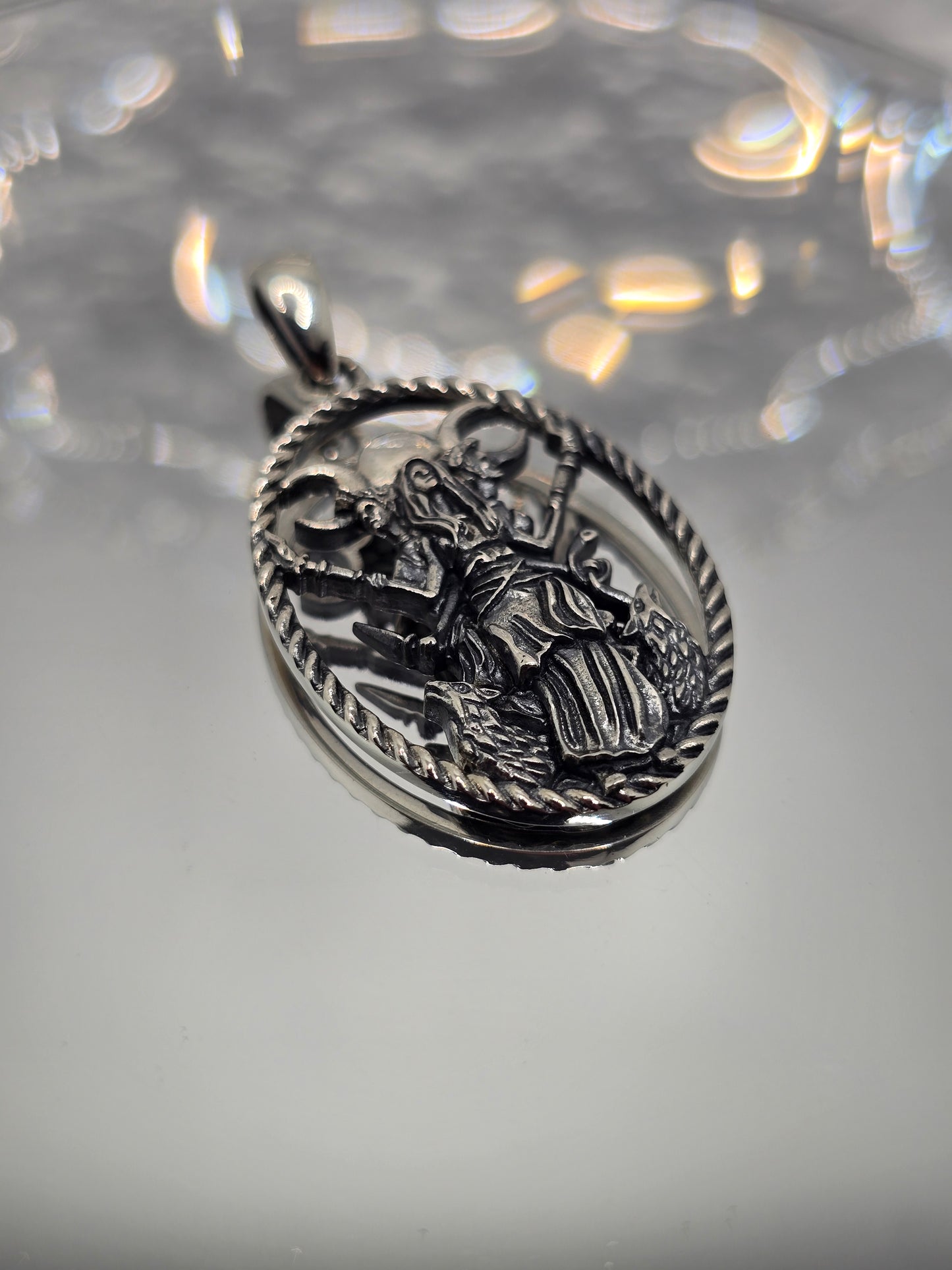 Hecate Triple Moon Goddess 925 Sterling Silver Pendant Wiccan Amulet