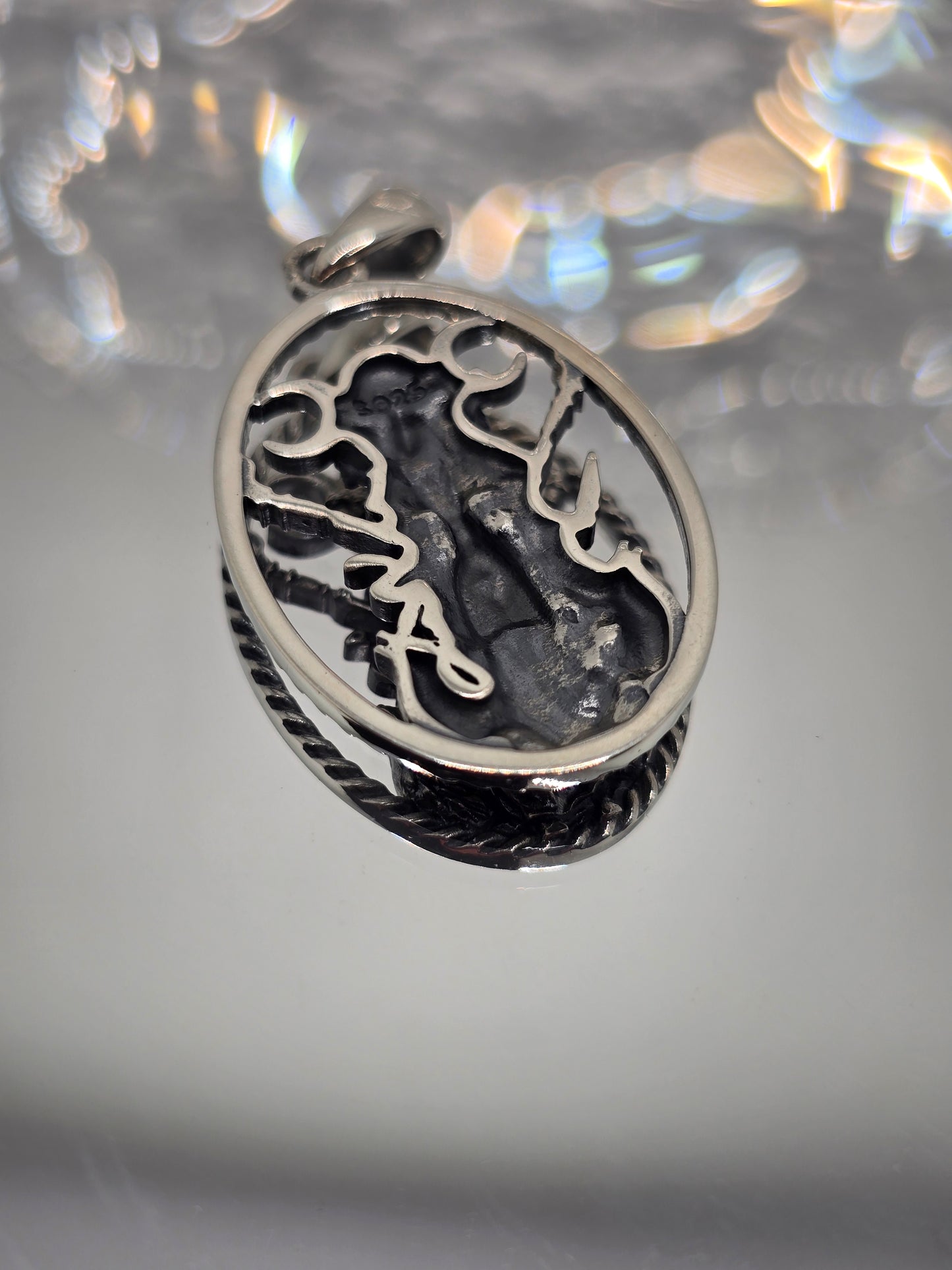 Hecate Triple Moon Goddess 925 Sterling Silver Pendant Wiccan Amulet