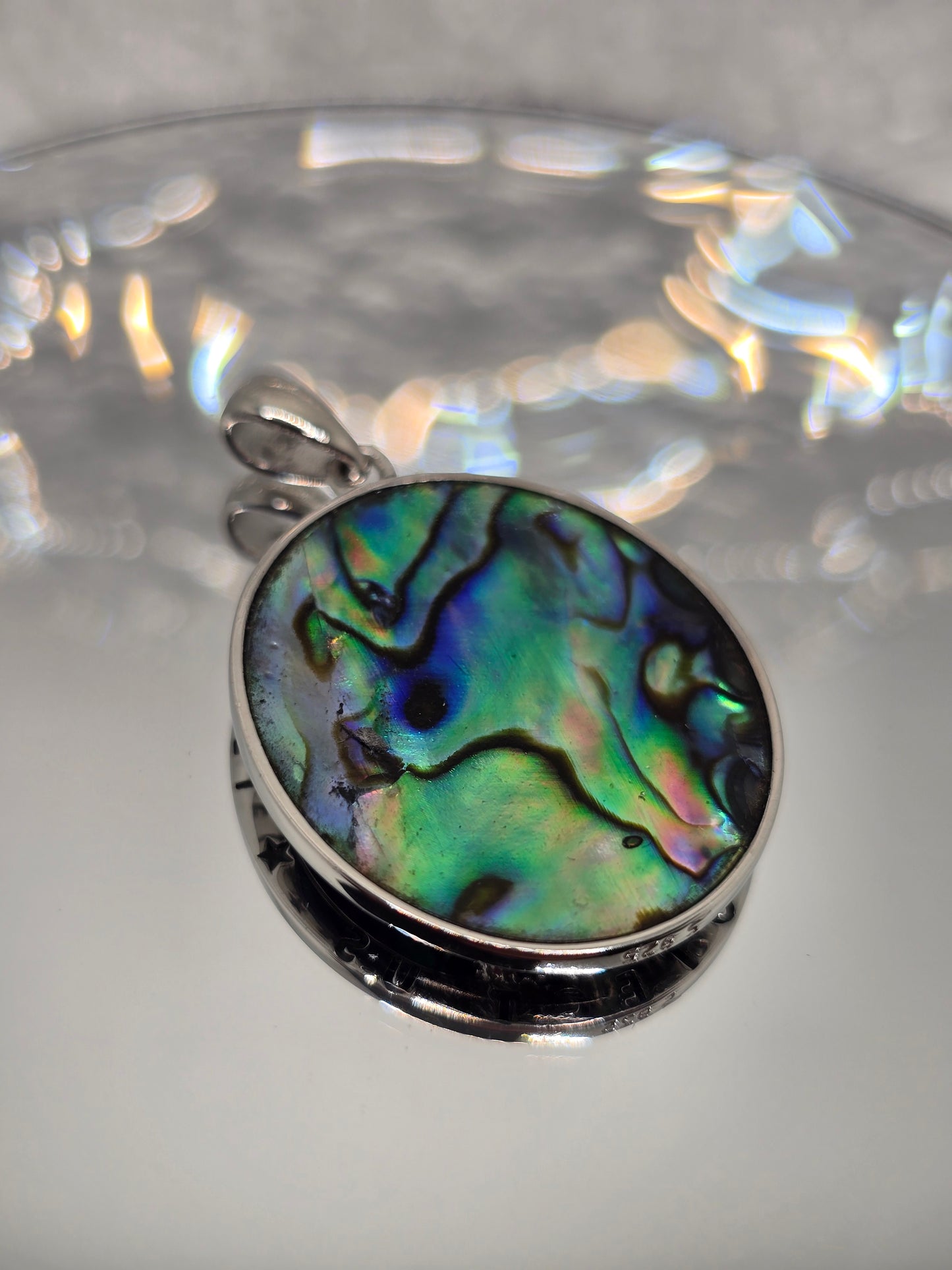 Saint Michael Archangel 925 Sterling Silver Abalone Shell Catholic Pendant