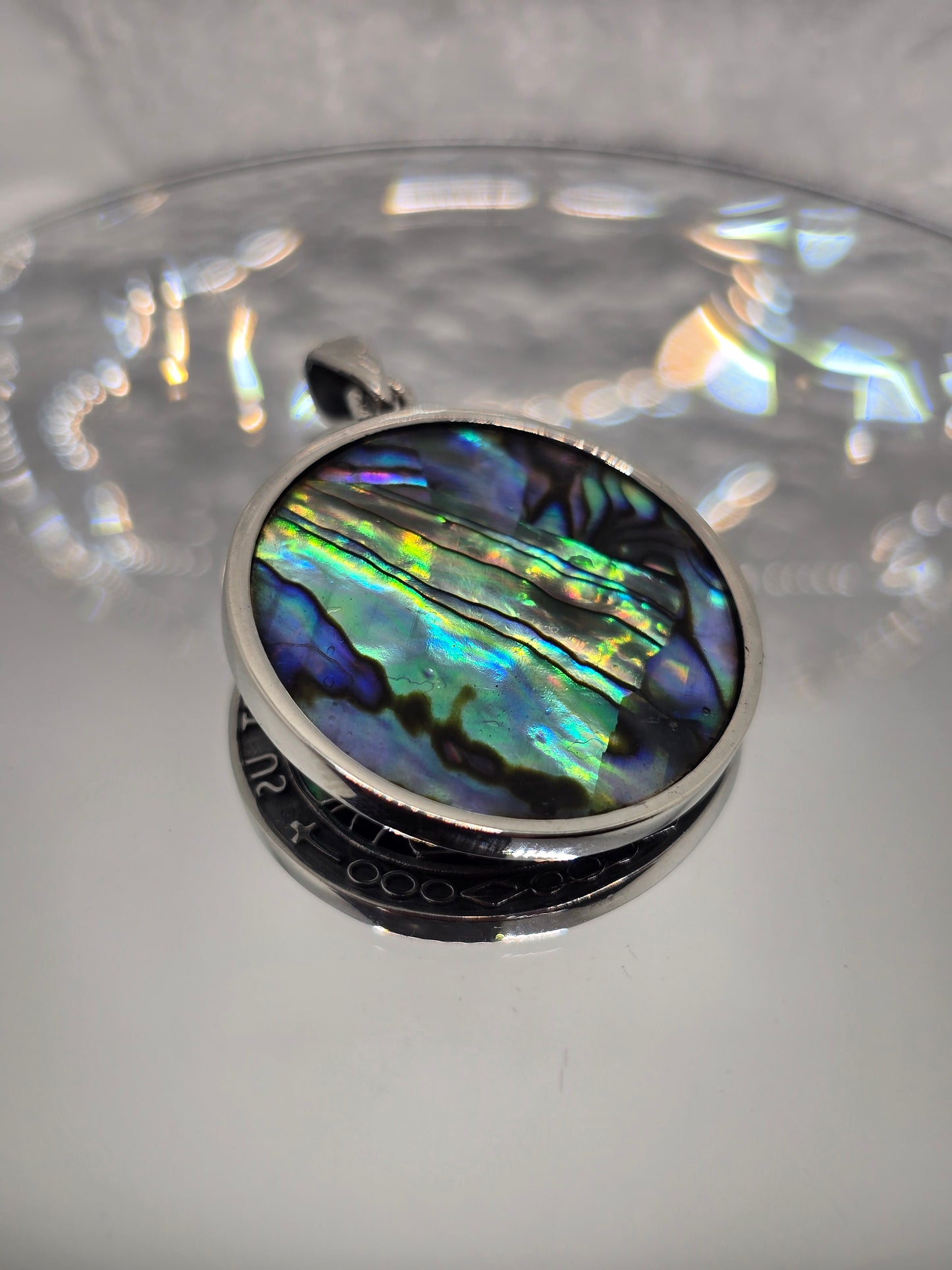 Saint Christopher 925 Sterling Silver Abalone Shell Travel Protection Pendant