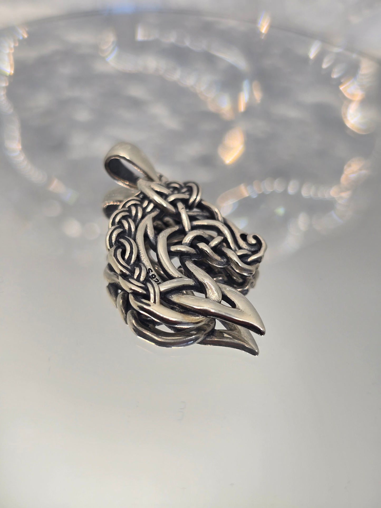 Spirit Horse 925 Sterling Silver Celtic Knot Pendant Equestrian Amulet