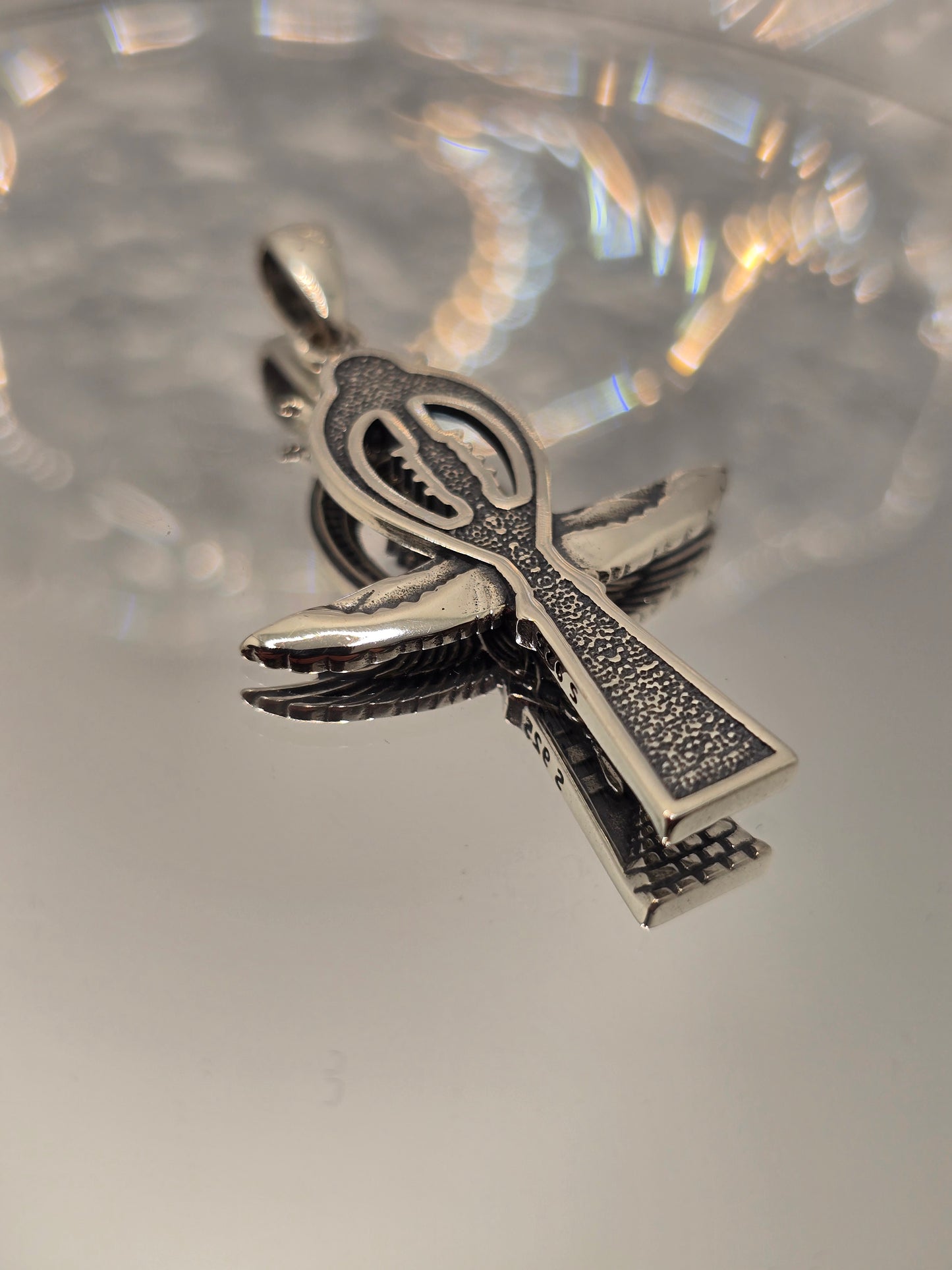 Ankh Cross with Eagle Wings Ancient Symbol of Life and Power 925 Sterling Silver