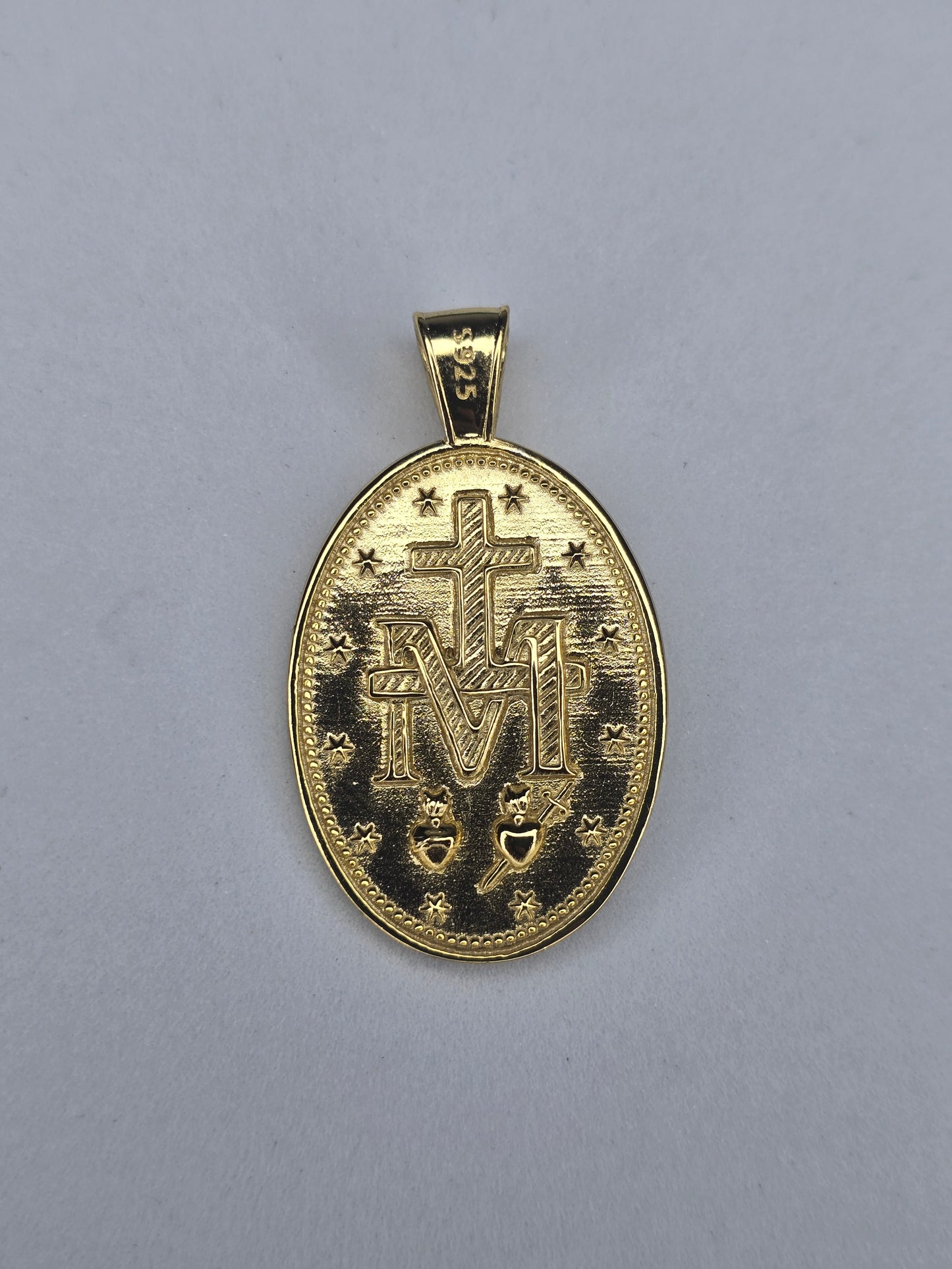Miraculous Medal Pendant in 925 Sterling Silver with 18K Gold Plating