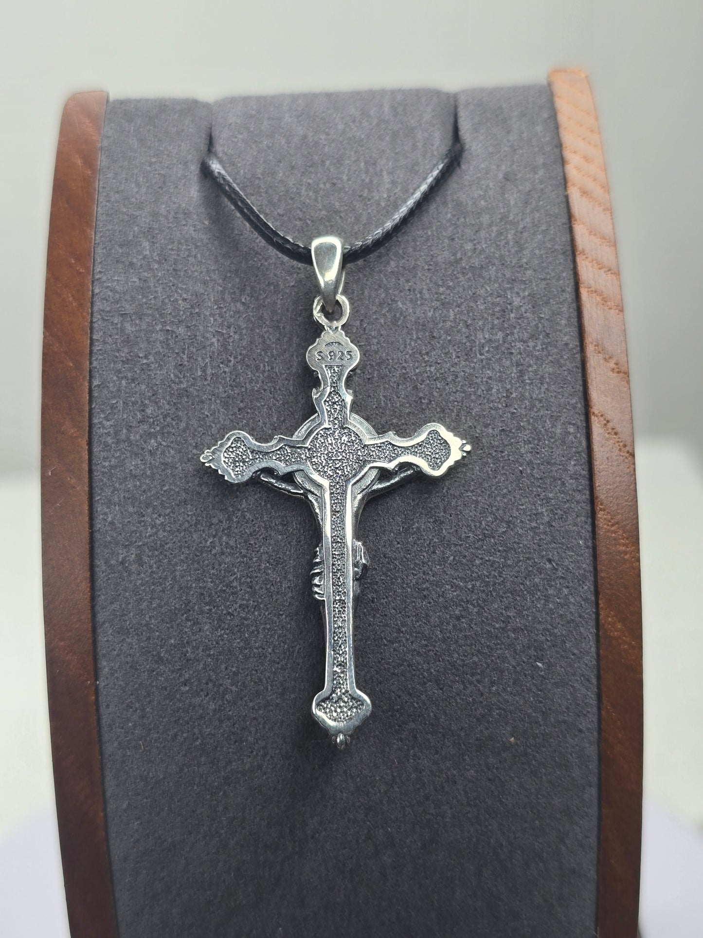 Anhänger mit Kruzifix des Heiligen Benedikt, 925er Sterlingsilber, Kreuzmedaille, Amulett für Schutz und Glauben