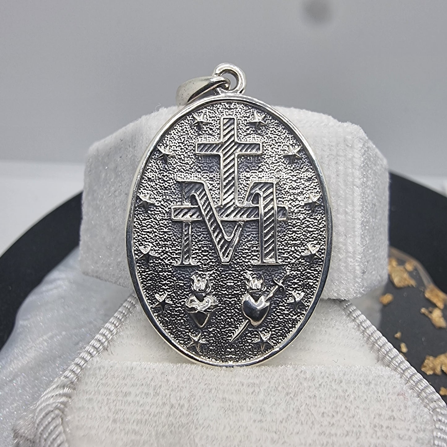 Miraculous Medal Pendant Virgin Mary Design Religious Gift 925 Sterling Silver