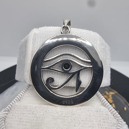 Zodiac Symbols Egyptian Eye of Horus Amulet Pendant 925 Sterling Silver