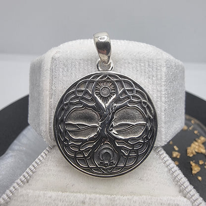 Viking Yggdrasil Tree of Life Amulet Pendant Norse Wisdom Protection 925 Silver