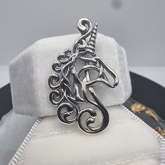Celtic Horse Unicorn Pendant 925 Sterling Silver For Mystical Beauty Ancient Lore And Symbolic Grace

