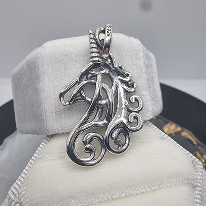 Celtic Horse Unicorn Pendant 925 Sterling Silver For Mystical Beauty Ancient Lore And Symbolic Grace