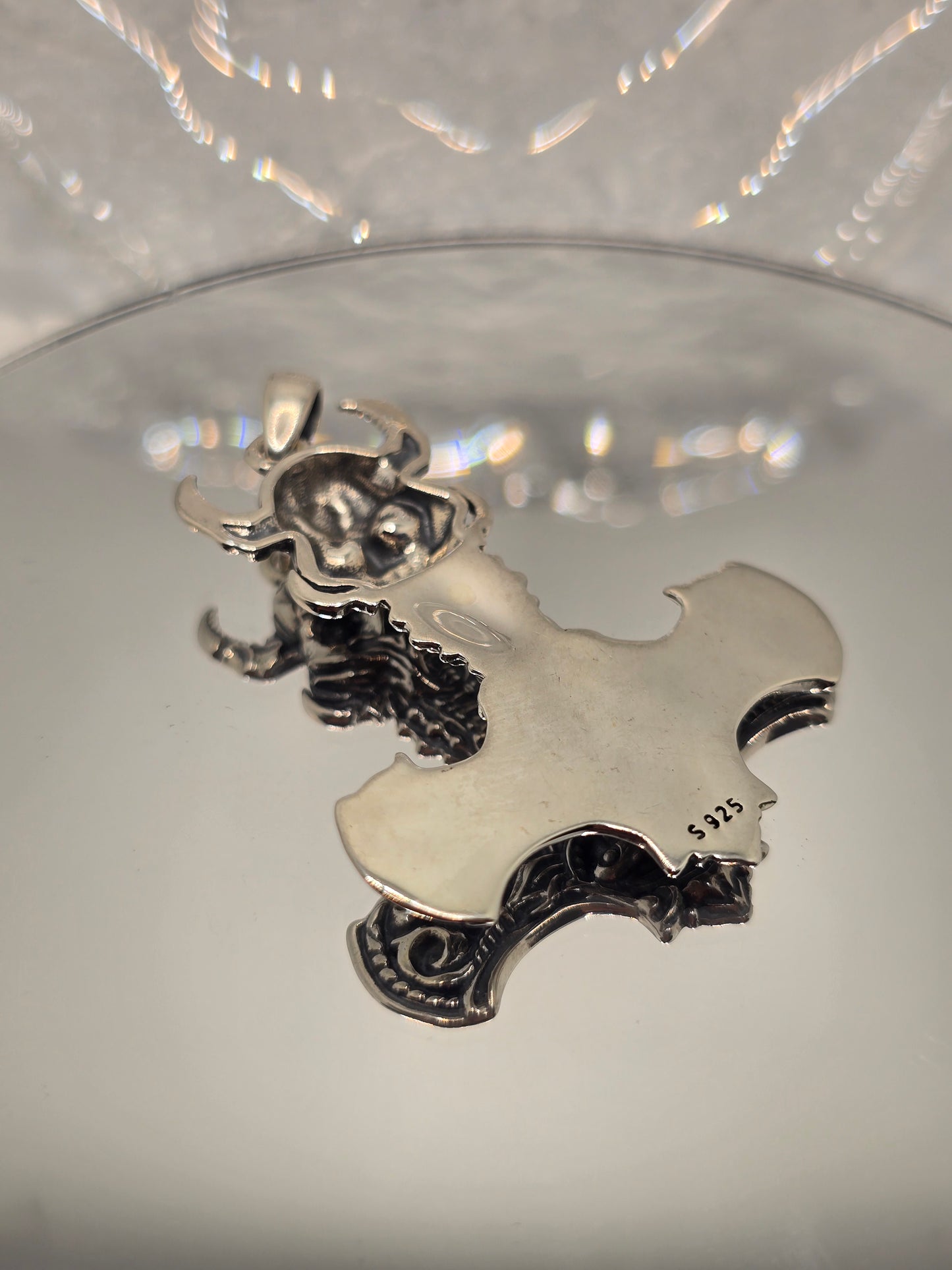 Thor's Hammer Mjolnir 925 Sterling Silver Skull Rune Skeleton Viking Pendant
