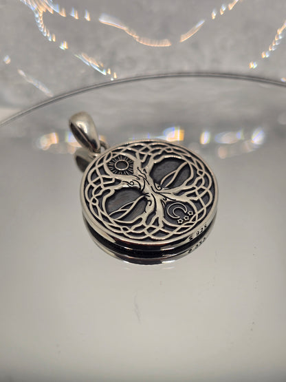 Viking Yggdrasil Tree of Life 925 Sterling Silver Amulet Pendant Norse