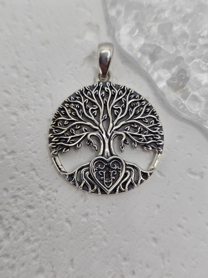 Tree Of Life Heart Pendant 925 Sterling Silver With Celtic Knotwork For Love Unity And Eternal Connection