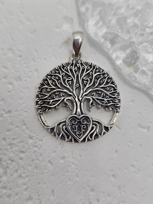Tree Of Life Heart Pendant 925 Sterling Silver With Celtic Knotwork For Love Unity And Eternal Connection