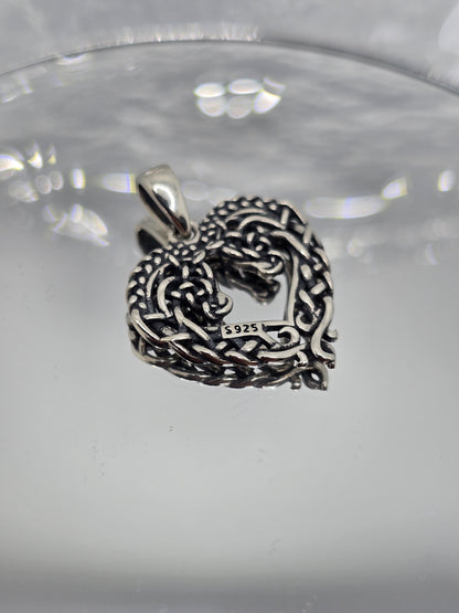 Celtic Horse Heart Knot Pendant 925 Sterling Silver Unique Jewelry Gift