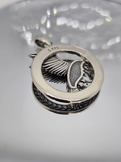 Viking Raven 925 Sterling Silver Celtic Knot Pendant Norse Symbol