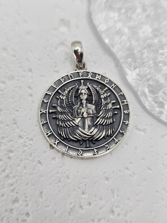 Odin Amulet 925 Sterling Silver Nordic Runes Pendant Norse Talisman