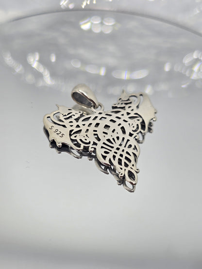 Twin Dragons Pendant 925 Sterling Silver Celtic Knot Amulet For Eternal Love Unity And Mythical Power