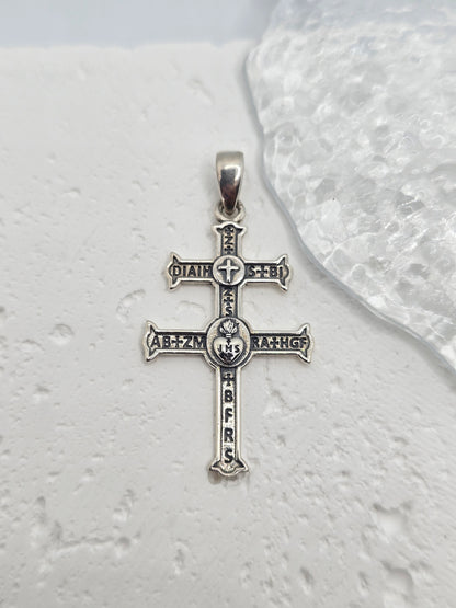Cross Of Lorraine Pendant 925 Sterling Silver For Protection Faith And Knights Templar Symbolism