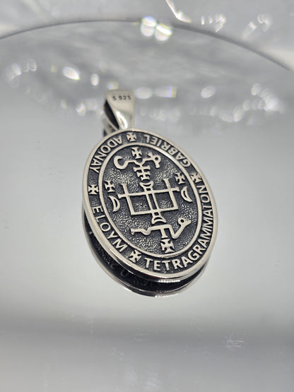 Saint Gabriel Pendant 925 Sterling Silver Angel Amulet For Divine Guidance Protection And Spiritual Comfort