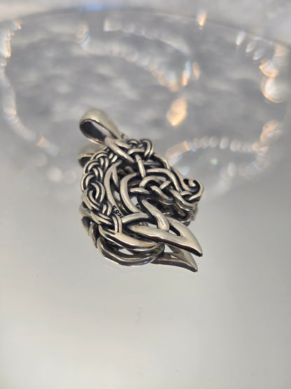 Spirit Horse 925 Sterling Silver Celtic Knot Pendant Equestrian Amulet