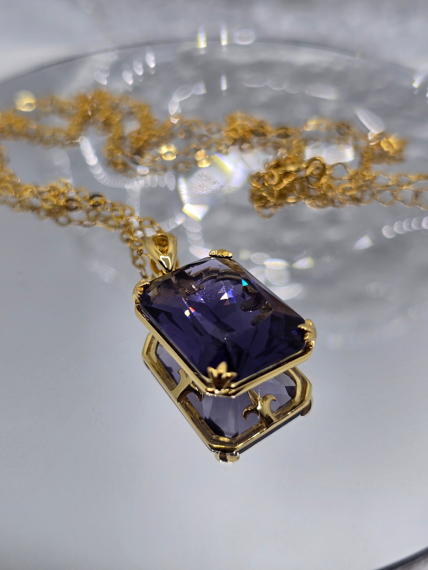 Amethyst Wikinger 14K Gold VVS Anhänger 925 Sterling Silber 45cm 18 Zoll Kette Geschenk