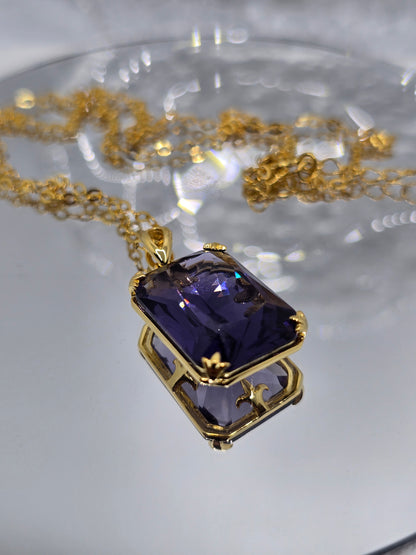 Amethyst Wikinger 14K Gold VVS Anhänger 925 Sterling Silber 45cm 18 Zoll Kette Geschenk