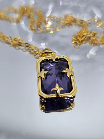 Amethyst Wikinger 14K Gold VVS Anhänger 925 Sterling Silber 45cm 18 Zoll Kette Geschenk