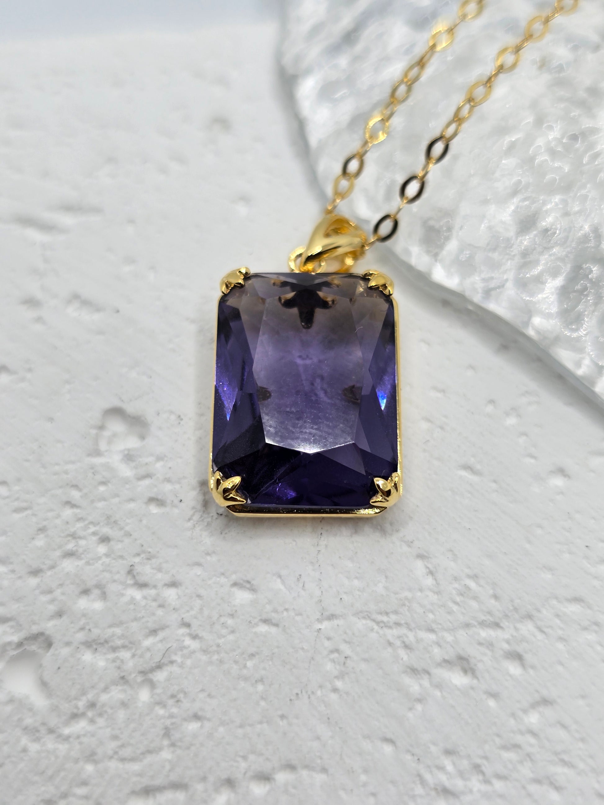 Amethyst Viking 14K Gold VVS Pendant 925 Sterling Silver 45cm 18 inch Chain Gift