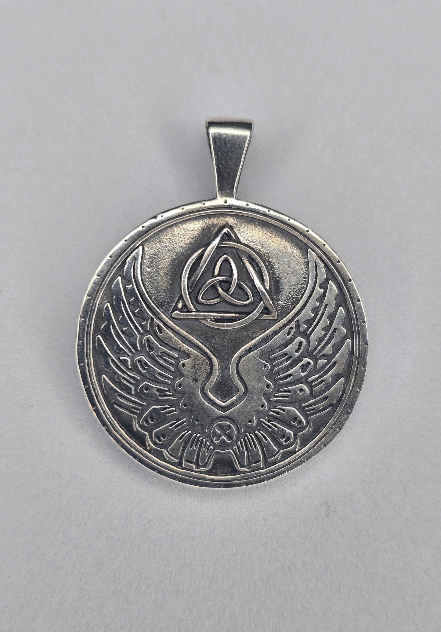 Anhänger mit Schutzamulett des Erzengels Michael aus 925er Sterlingsilber, Engel 