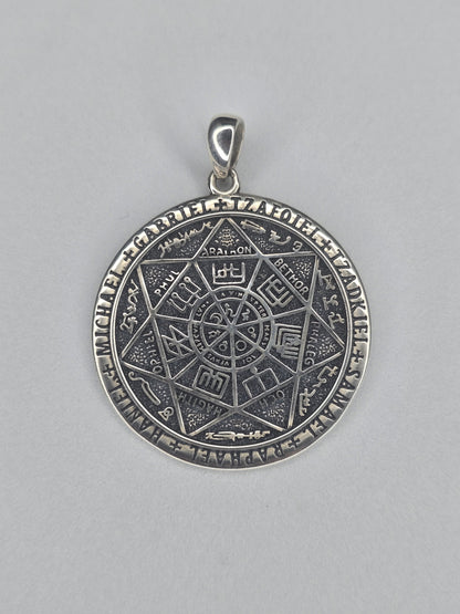 Seven Archangels amulet in solid 925 sterling silver with engraved angelic symbols