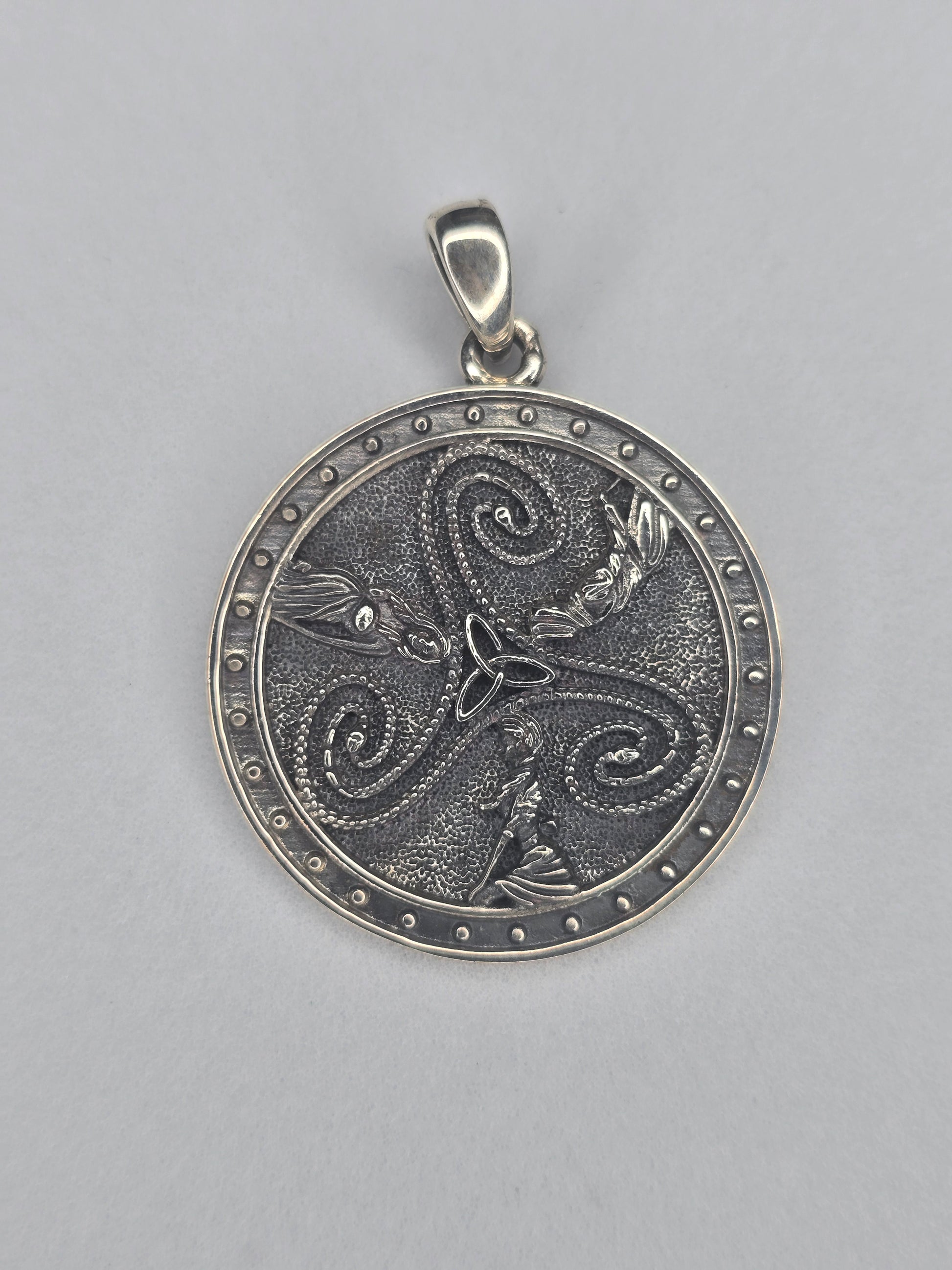 Hecate Triple Goddess pendant in solid 925 sterling silver with triquetra symbol
