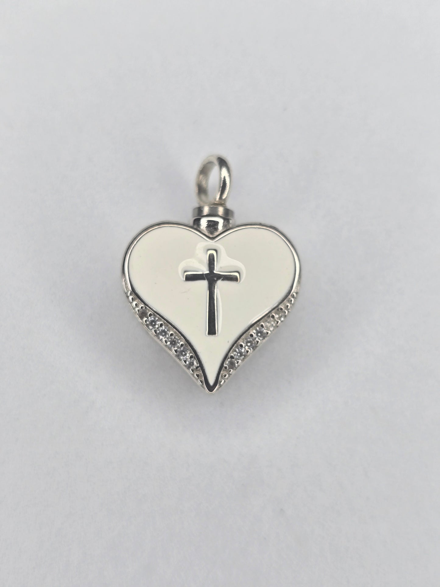 Heart Urn Memorial Pendant in 925 Sterling Silver