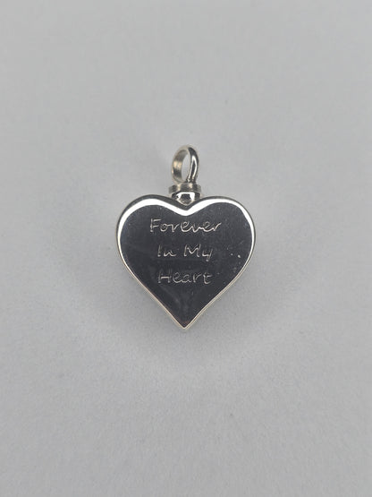 Heart Urn Memorial Pendant in 925 Sterling Silver