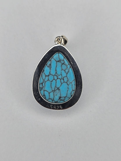 Phoenix Rebirth Pendant in 925 Sterling Silver with Turquoise