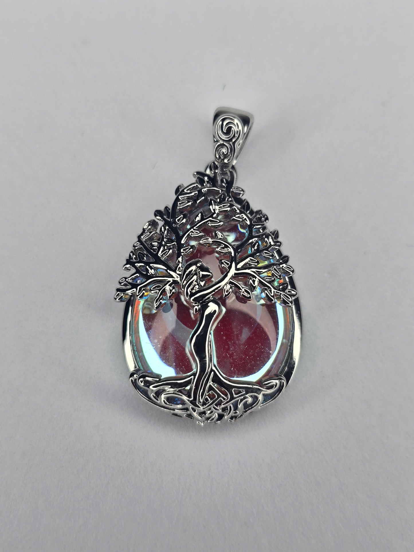 Tree of Life moonstone pendant in 925 sterling silver with Celtic knotwork design