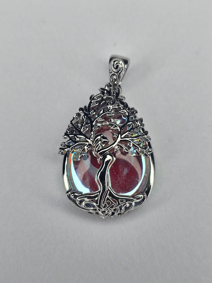 Tree of Life moonstone pendant in 925 sterling silver with Celtic knotwork design