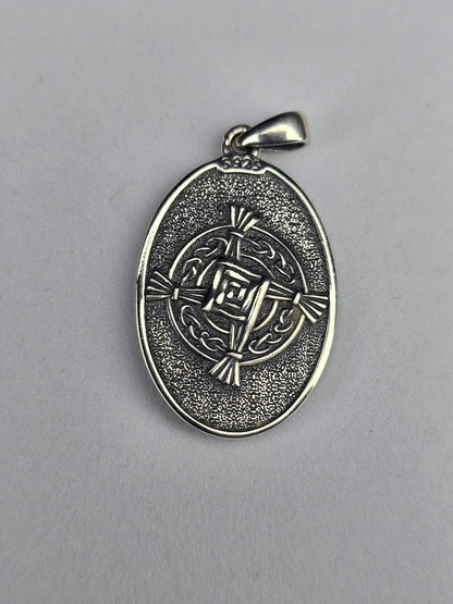 Brigid Goddess Pendant in 925 Sterling Silver with Brigid’s Cross
