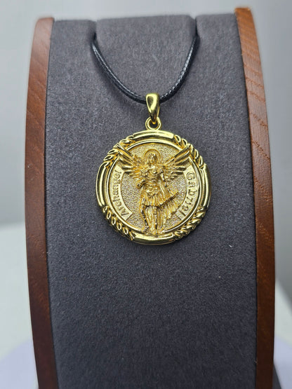 Saint Gabriel Archangel Protection Medal in 925 Sterling Silver with 18K Gold Plating