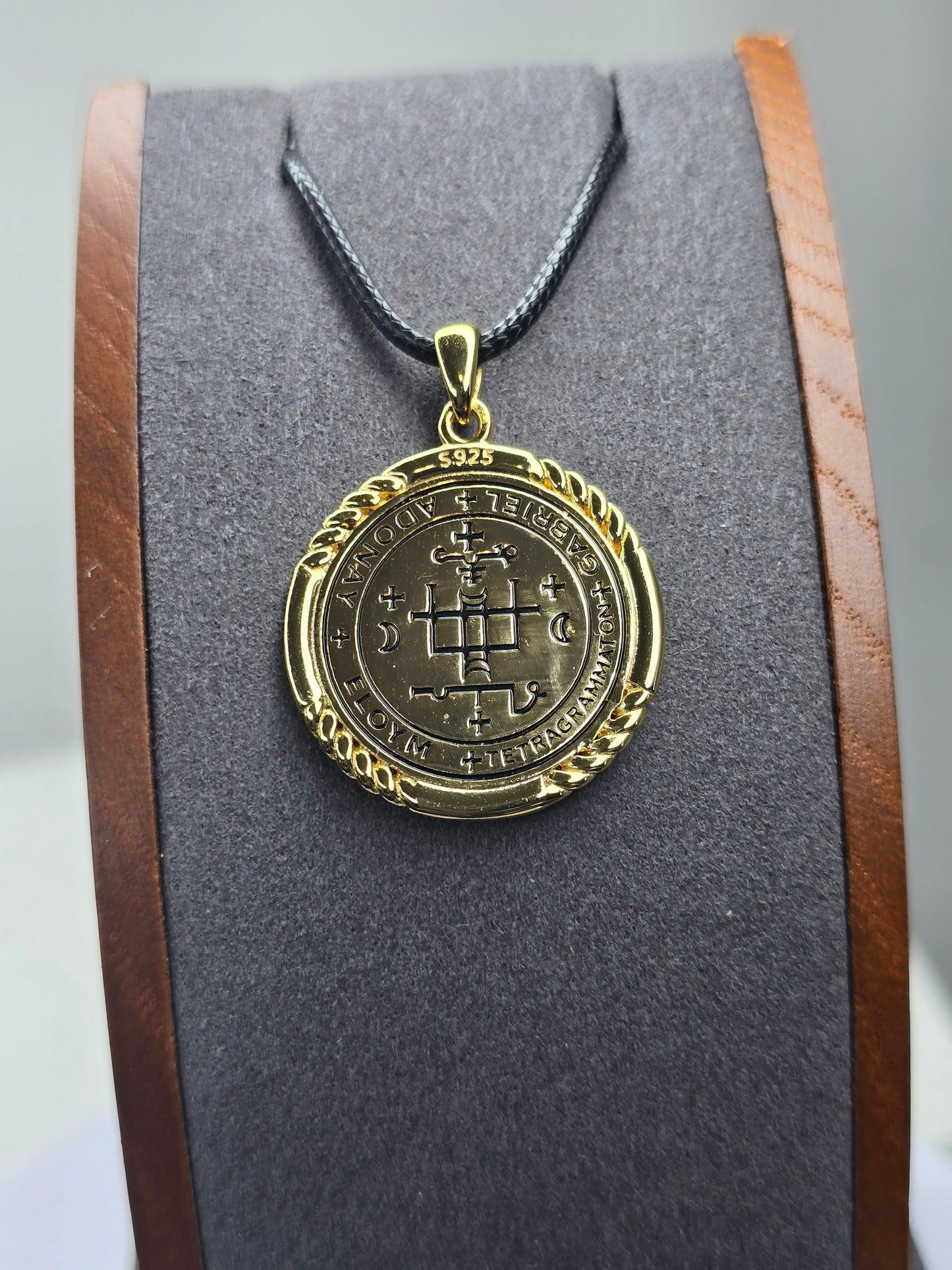 Saint Gabriel Archangel Protection Medal in 925 Sterling Silver with 18K Gold Plating