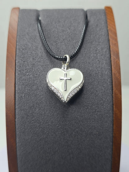 Heart Urn Memorial Pendant in 925 Sterling Silver
